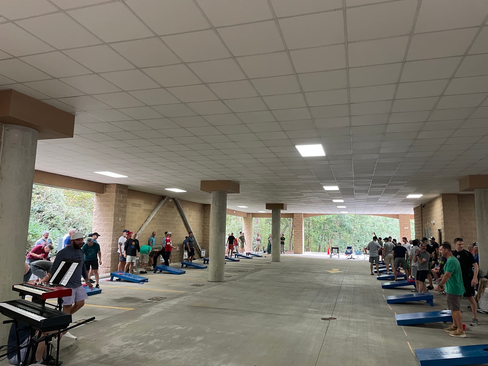 Covered courts lined up at the venue on Weston Parkway